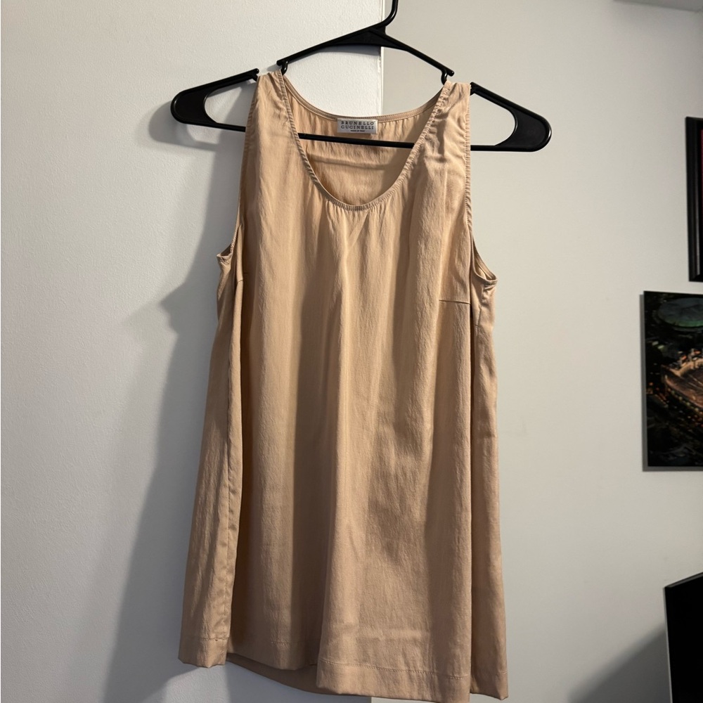 Brunello Beige Sleeveless Top
